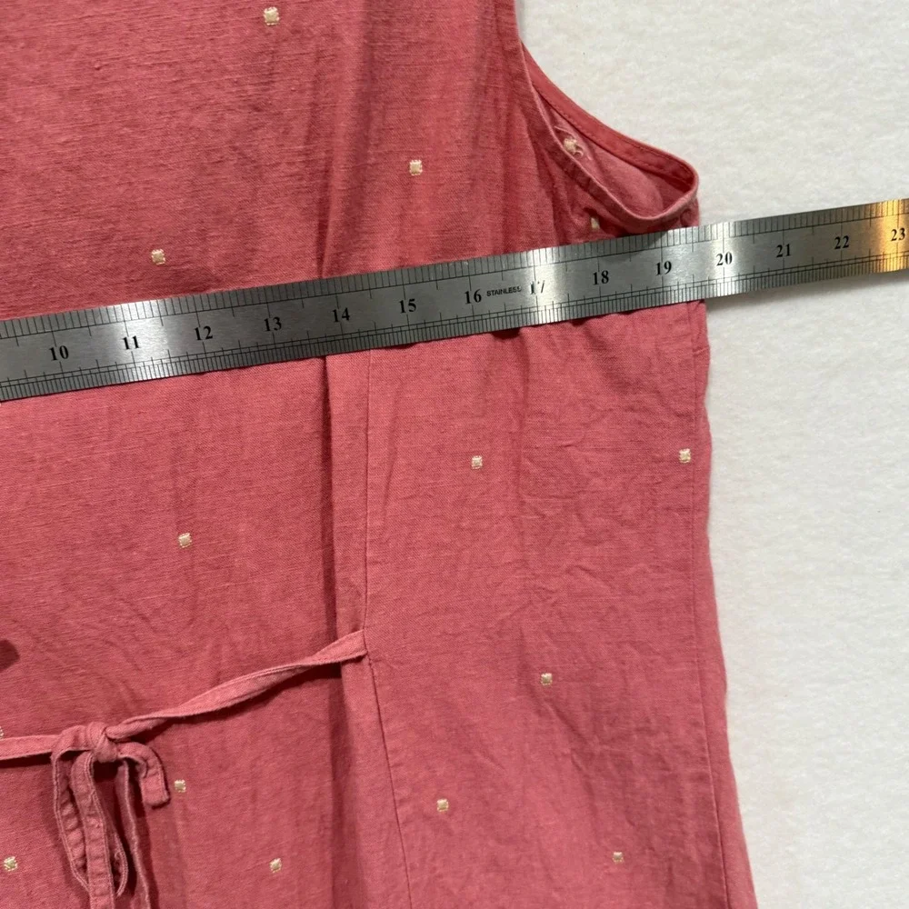 Lagenlook Y2K Norton McNaughton Cottagecore Pink Linen Blend Shift Dress LL